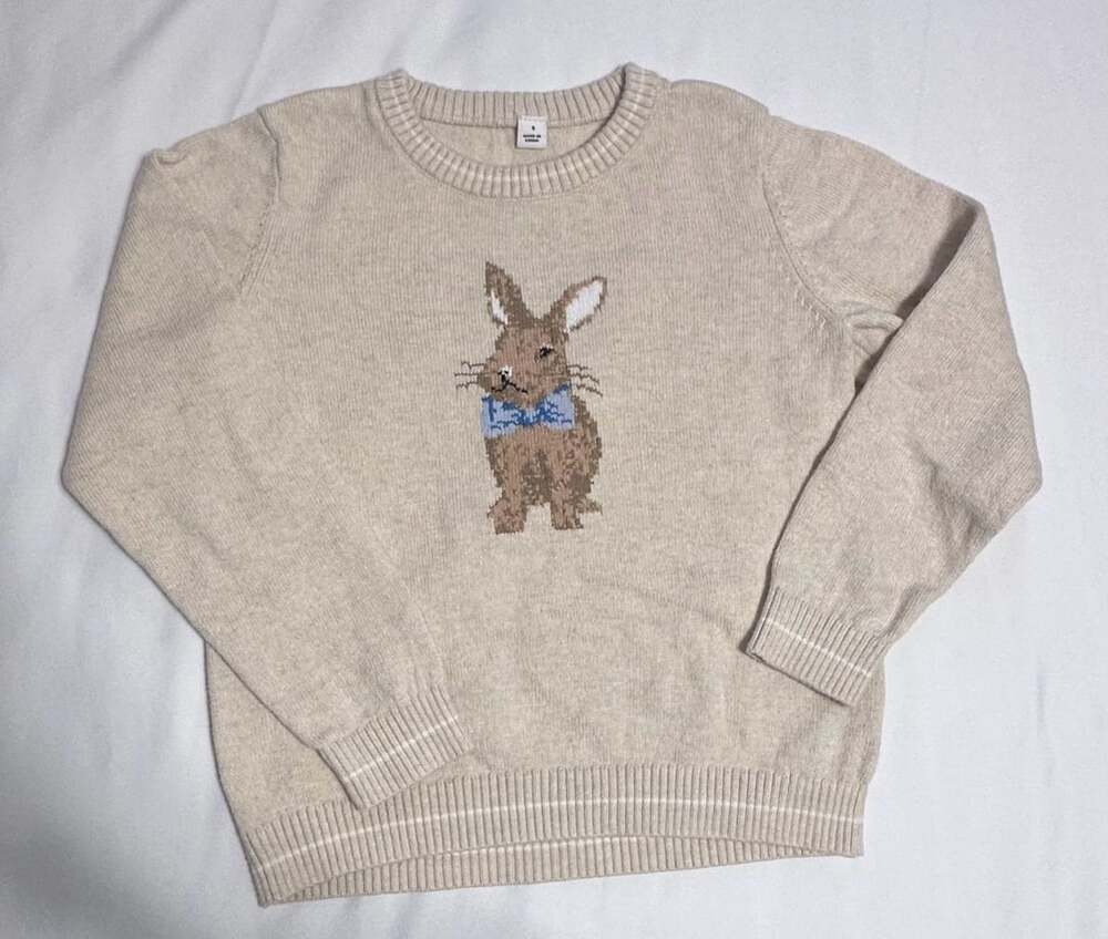 Janie And Jack Bunny Icon Sweater Size 5 Tan